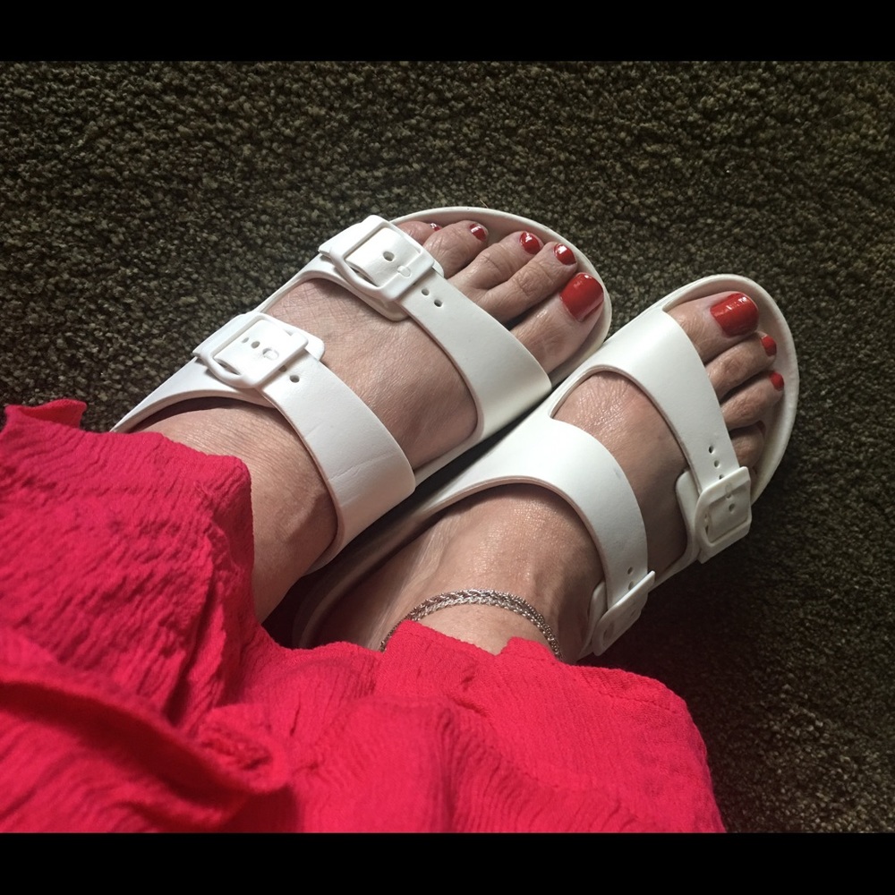 💟VEGAN/Faux leather Sandals💥white - Picture 4 of 4